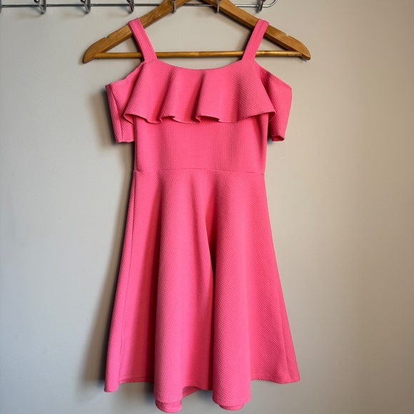 Emerald Sundae Girls Textured Sleeveless Dress Pink 10 Wedding Guest Sunday - Picture 3 of 12